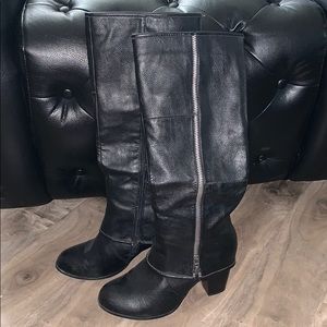 Black knee high boots